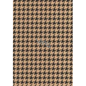 Ditipo Dárkový balicí papír 70 x 200 cm KRAFT Černé ornamenty