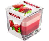 Bispol Strawberry - Jahoda tříbarevná vonná svíčka sklo, doba hoření 32 hodin 170 g