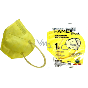Famex Respirátor ústní ochranný 5-vrstvý FFP2 obličejová maska žlutá 1 kus