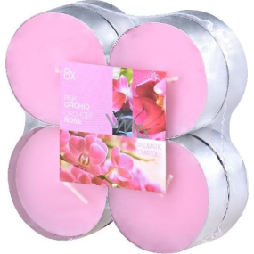 Bolsius Aromatic Pink Orchid - Růžová orchidej maxi vonné čajové svíčky 8 kusů, doba hoření 8 hodin