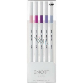 Uni Mitsubishi Emott Fine Liner sada 07 Floral 5 kusů 0,4 mm