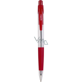 Spoko Kuličkové pero průhledné červené, červená náplň, 0,5 mm