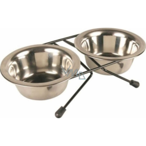 Trixie Miska nerezová ve stojánku průměr 16 cm, 2 x 0,75 l