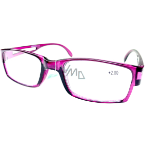Berkeley Čtecí dioptrické brýle +2 plast fialové průhledné 1 kus MC2206