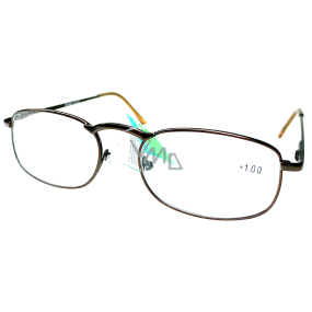 Berkeley Čtecí dioptrické brýle +1 hnědé kov 1 kus MC2005