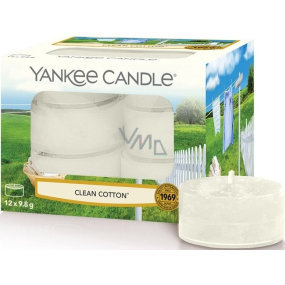 Yankee Candle Clean Cotton - Čistá bavlna vonná čajová svíčka 12 x 9,8 g