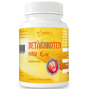 Nutricius Betakaroten Extra doplněk stravy, udržuje normální stav pokožky a normální stav zraku 15 mg 30 tablet