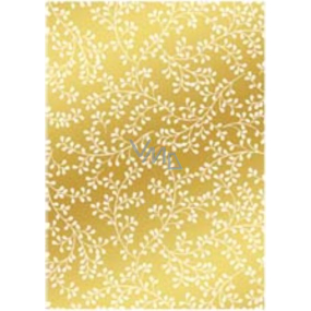 Ditipo Dárkový balicí papír 70 x 100 cm Trendy Colours zlatý - bílé větvičky 2 archy