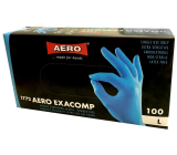 Aero Exacomp Rukavice hygienické jednorázové nitrilové antialergenní nepudrované, velikost L, box 100 kusů modré