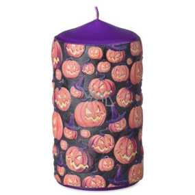 Emocio Angry Pumpkin svíčka fialová válec 60 x 110 mm