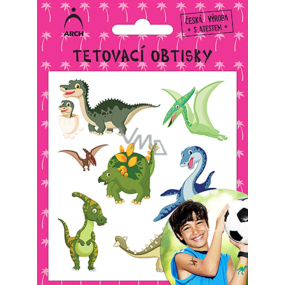 Arch Tetovací obtisky s atestem pro děti Dinosauři dinosaurus s malým ve vajíčku