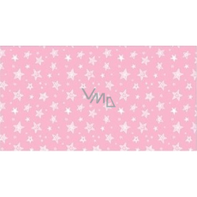 Apli Dárkový balicí papír 70 x 200 cm Nordik Fun Pastel růžový - bílé hvězdičky