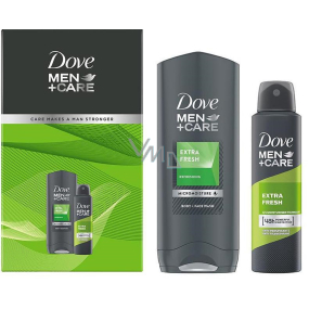 Dove Men + Care Extra Fresh sprchový gel 400 ml + antiperspirant deodorant sprej 150 ml, kosmetická sada pro muže