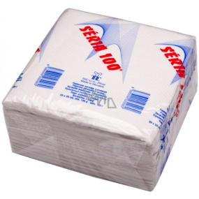 Séria 100 Papírové ubrousky bílé 1 vrstvé 33 x 33 cm 100 kusů