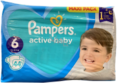 Pampers Active Baby velikost 6, 13 - 18 kg plenkové kalhotky 44 kusů