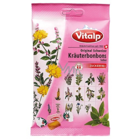 Vitalp Originální švýcarské bylinné bonbóny Šalvěj bez cukru s výtažky z 20 bylin 75 g
