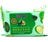 Beauty Formulas Avocado odličovací pleťové ubrousky s avokádovým olejem 25 kusů