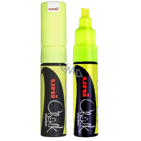 Uni Mitsubishi Chalk Marker Křídový popisovač fluo-žlutý 8 mm, PWE-8K