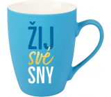 Albi Sametový hrnek Žij své sny tyrkysový 300 ml