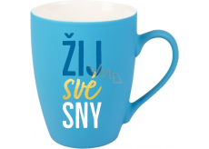 Albi Sametový hrnek Žij své sny tyrkysový 300 ml