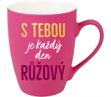 Albi Sametový hrnek S tebou je každý den růžový 300 ml