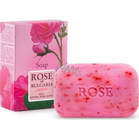 Rose of Bulgaria Přírodní růžové mýdlo s peelingovým efektem 100 g