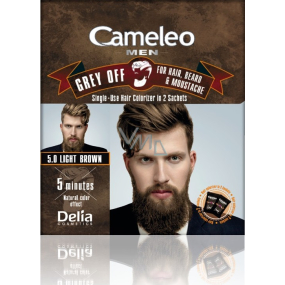 Delia Cosmetics Cameleo Men Grey Off barva na vlasy, vousy a knír 5.0 Světle hnědá 2 x 15 ml
