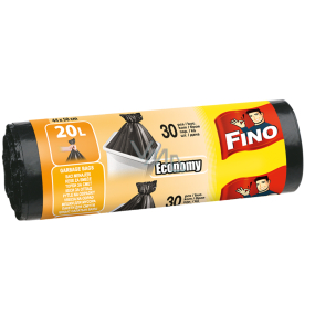 Fino Economy Sáčky do odpadkového koše černé, 7 µ, 20 litrů 44 x 50 cm, 30 kusů