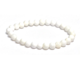 Mušle Tridacna lastura náramek elastický přírodní kámen, kulička 6 mm / 16 - 17 cm