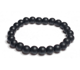 Onyx černý matný náramek elastický přírodní kámen, kulička 8 mm / 16 - 17 cm, kámen životní síly