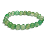 Achát zelený náramek elastický přírodní kámen, kulička 8 mm / 16 - 17 cm, symbolizuje element země