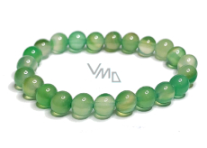Achát zelený náramek elastický přírodní kámen, kulička 8 mm / 16 - 17 cm, symbolizuje element země