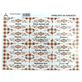 Arch Samolepky na kořenky s hnědým ornamentem Klinček 22 x 16 cm SK