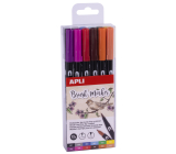Apli Brush Marker štětcový fix se dvěma hroty 12 kusů, sada