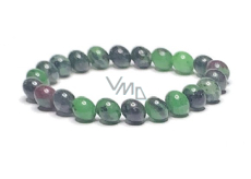 Anyolit / Rubín v Zoisitu náramek elastický přírodní kámen, kulička 8 mm / 16 - 17 cm, ulevuje v období smutku