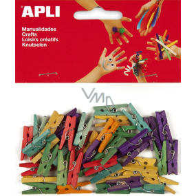 Apli Dřevěné kolíčky mix barev 25 x 3 mm 45 kusů