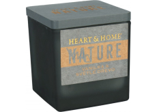 Heart & Home Nature Vanilka a světlé dřevo vonná svíčka velká sklo, doba hoření až 20 hodin 90 g