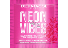 Dermacol Neon Vibes rozjasňující slupovací maska s extraktem z granátového jablka 8 ml