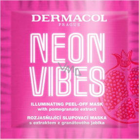 Dermacol Neon Vibes rozjasňující slupovací maska s extraktem z granátového jablka 8 ml
