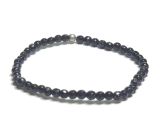 Goldstone modrý Avanturin fazet náramek elastický, kulička 4 mm / 16 - 17 cm, kámen ambicí