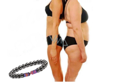 Magnetovec zeštíhlující náramek multicolor elastický přírodní kámen, kulička 8 mm / 16 - 17 cm