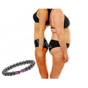 Magnetovec zeštíhlující náramek multicolor elastický přírodní kámen, kulička 8 mm / 16 - 17 cm