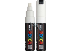 Posca Univerzální akrylátový popisovač se širokým, seříznutým hrotem 8 mm Bílá PC-8K