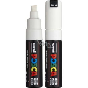 Posca Univerzální akrylátový popisovač se širokým, seříznutým hrotem 8 mm Bílá PC-8K