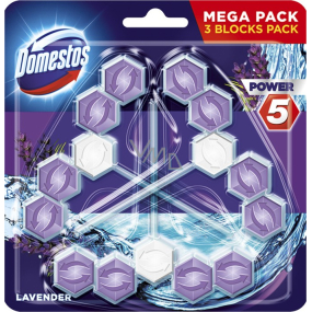 Domestos Power 5 Lavender Wc tuhý blok 3 x 55 g