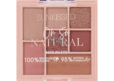 Sunkissed Oh So Natural Face Palette paletka očních stínů 4 x 0,9 g + rozjasňovač 1,3 g + tvářenka 1,3 g + bronzer 1,7 g
