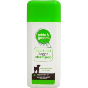 Pride & Groom Flea & Tick Doggie Shampoo šampon pro psy proti blechám a klíšťatům 300 ml