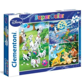 Clementoni Puzzle SuperColor Disney pohádky 3 x 48 dílků, doporučený věk 5+