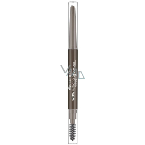 Essence Wow What a Brow voděodolná tužka na obočí s kartáčkem 03 Dark Brown 0,2 g