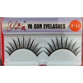 EyelaShes Umělé řasy s lepidlem F-10 Černé 1 pár